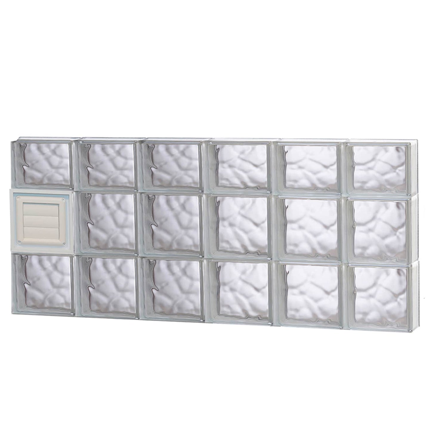 REDI2SET Wavy Glass 46-1/2-in x 21-1/4-in Frameless Replacement Dryer vent Glass Block Window