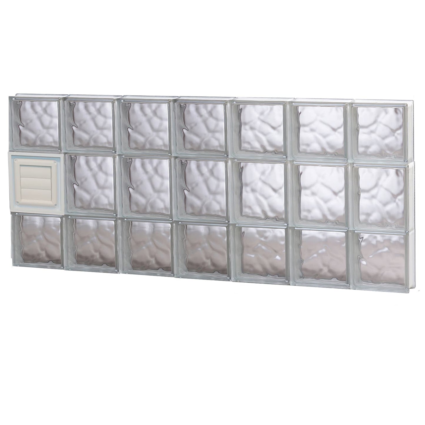 REDI2SET Wavy Glass 40-1/4-in x 19-1/4-in Frameless Replacement Dryer vent Glass Block Window