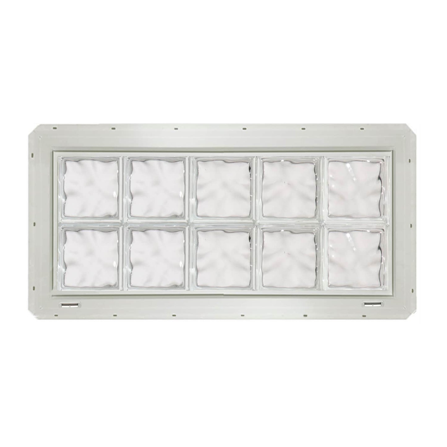CrystaLok Wavy Glass 39-1/4-in x 16-3/4-in Vinyl New construction Glass Block Window