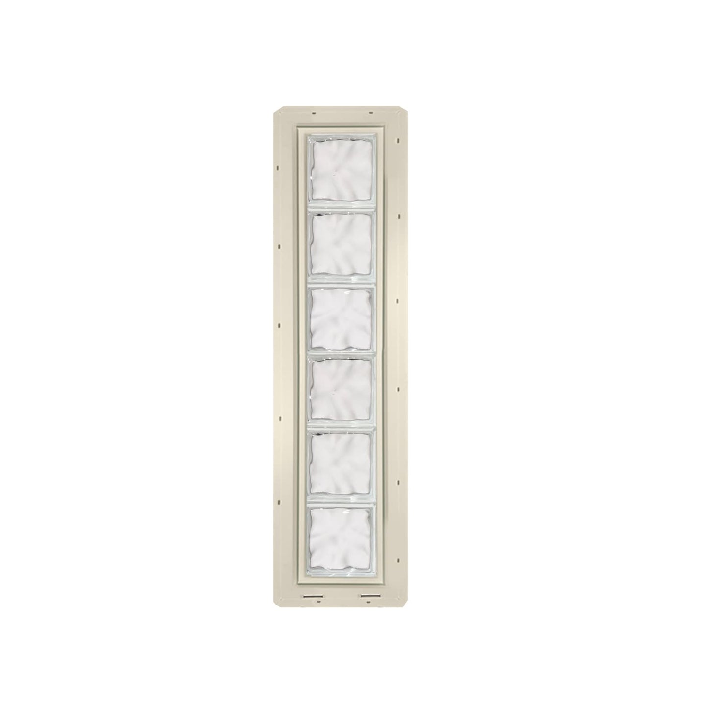 CrystaLok Wavy Glass 9-1/4-in x 46-3/4-in Vinyl New construction Glass Block Window