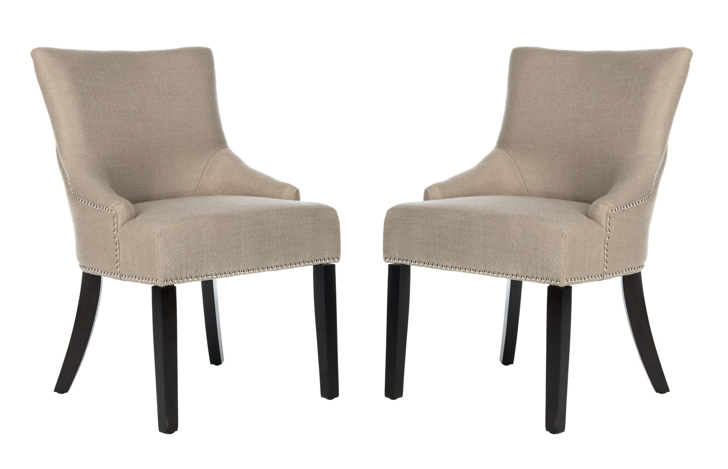 Safavieh Set of 2 Lotus Contemporary/Modern Upholstered Side Chair (Wood Frame)