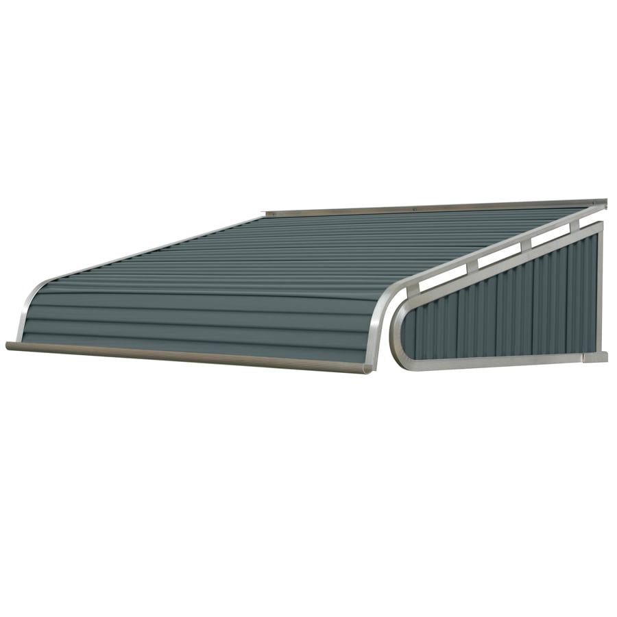 NuImage Awnings 1500 66-Inches Wide x 30-Inches Projection x 13-Inches Height Metal Slate Blue Solid Fixed Door Awning