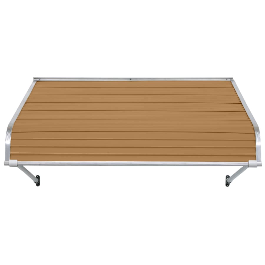 NuImage Awnings 1100 60-Inches Wide x 36-Inches Projection x 15-Inches Height Metal Mocha Tan Solid Fixed Door Awning