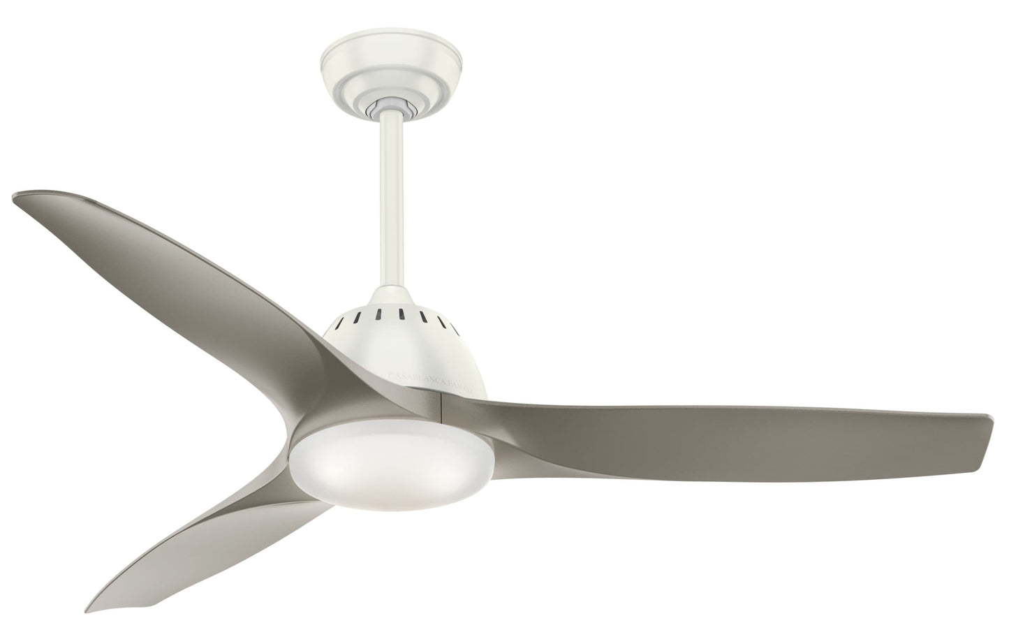 Casablanca Wisp 52-in Integrated LED Fresh White with Painted Pewter Blades Ceiling Fan With Light - Remote Included ( 3 -Blade ) 636850