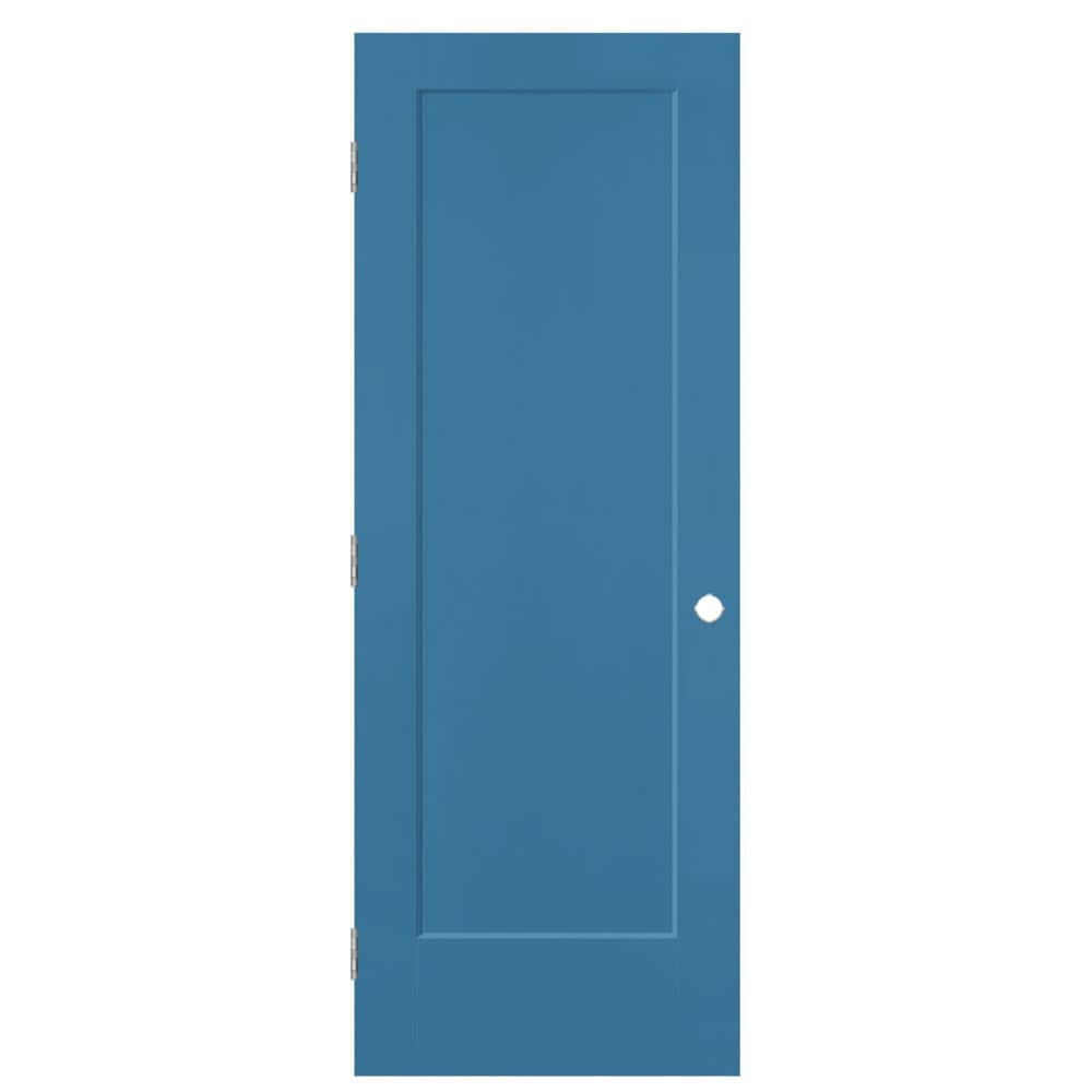 Masonite 30-in x 80-in Blue Heron Hollow core 1-panel square Right hand Smooth Prefinished Molded composite Flat Jamb Single Prehung Interior Door