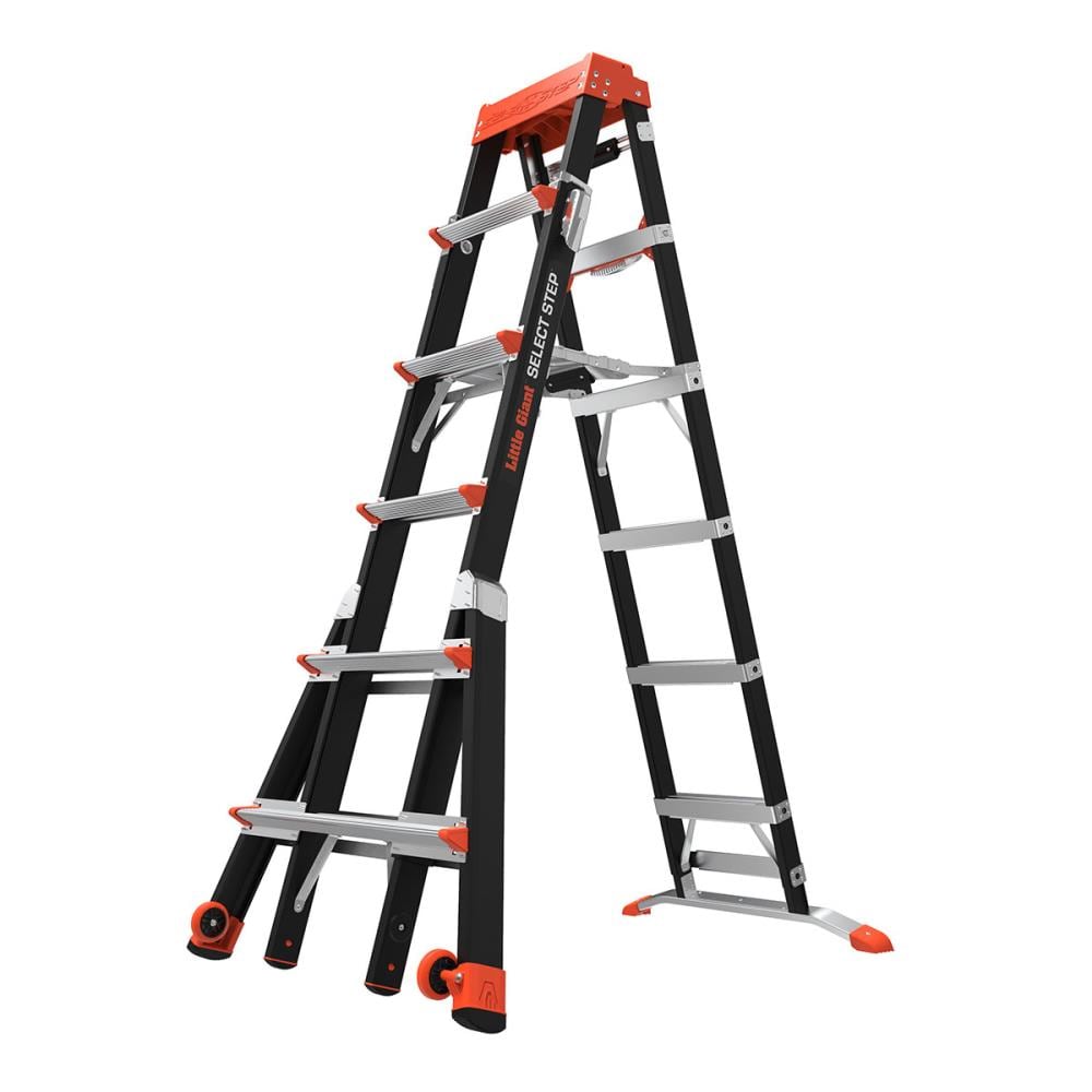 Little Giant Ladders Select Step M6 10-ft Fiberglass Type 1aa- 375-lb Load Capacity Telescoping Step Ladder 15131-001