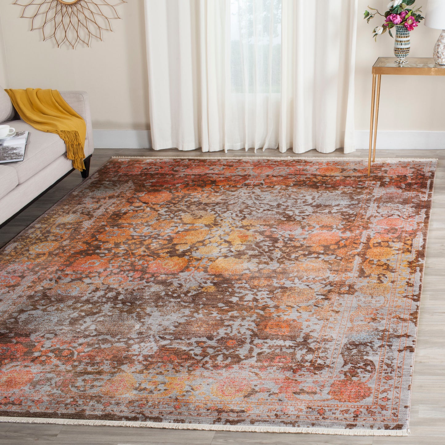 Safavieh Vintage Persian Himenz 9 x 12 (ft) Loomed Brown/Multi Rectangular Indoor Distressed/Overdyed Vintage Area rug