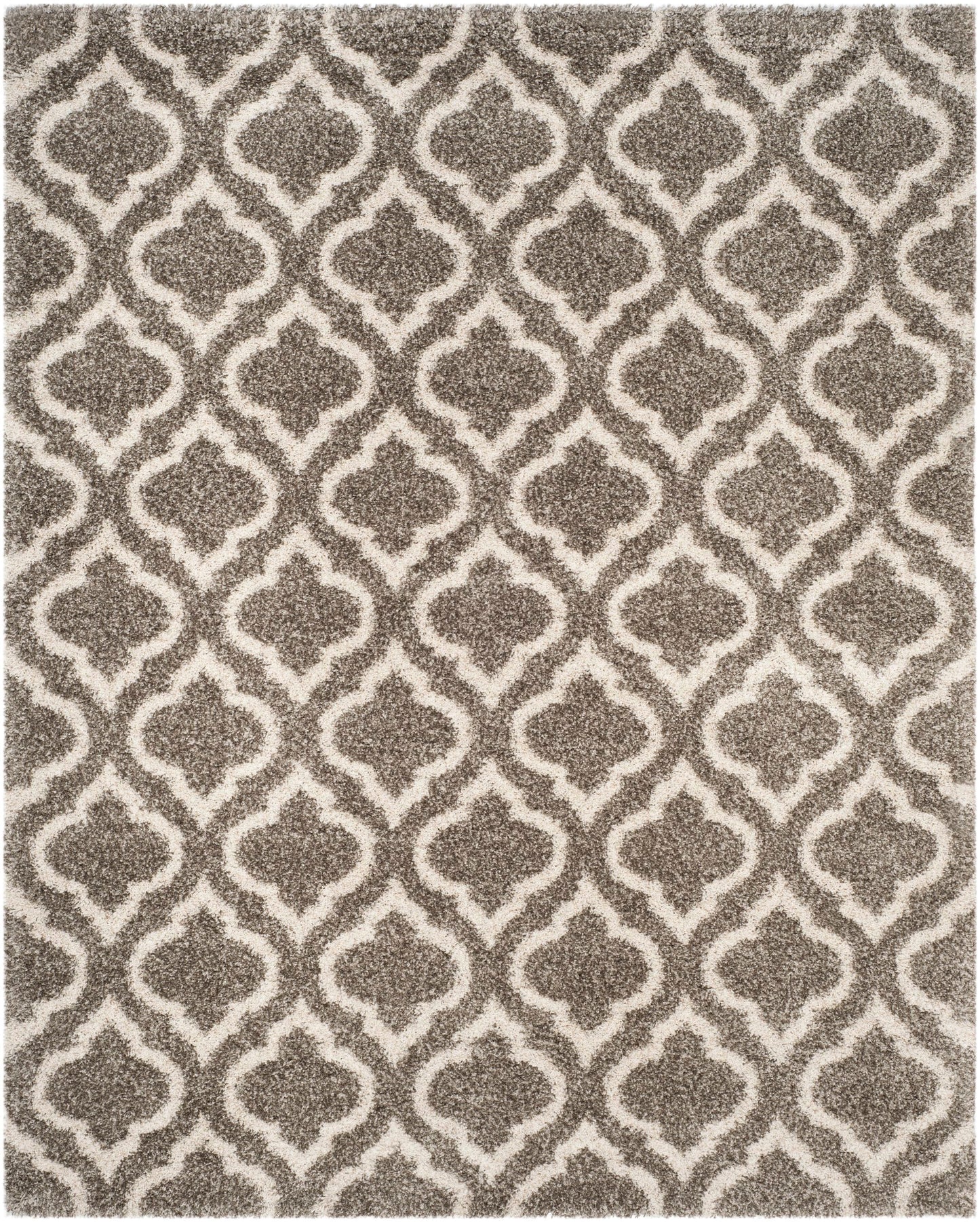 Safavieh Hudson Tensas Shag 9 x 12 (ft) Loomed Gray/Ivory Rectangular Indoor Trellis Area rug