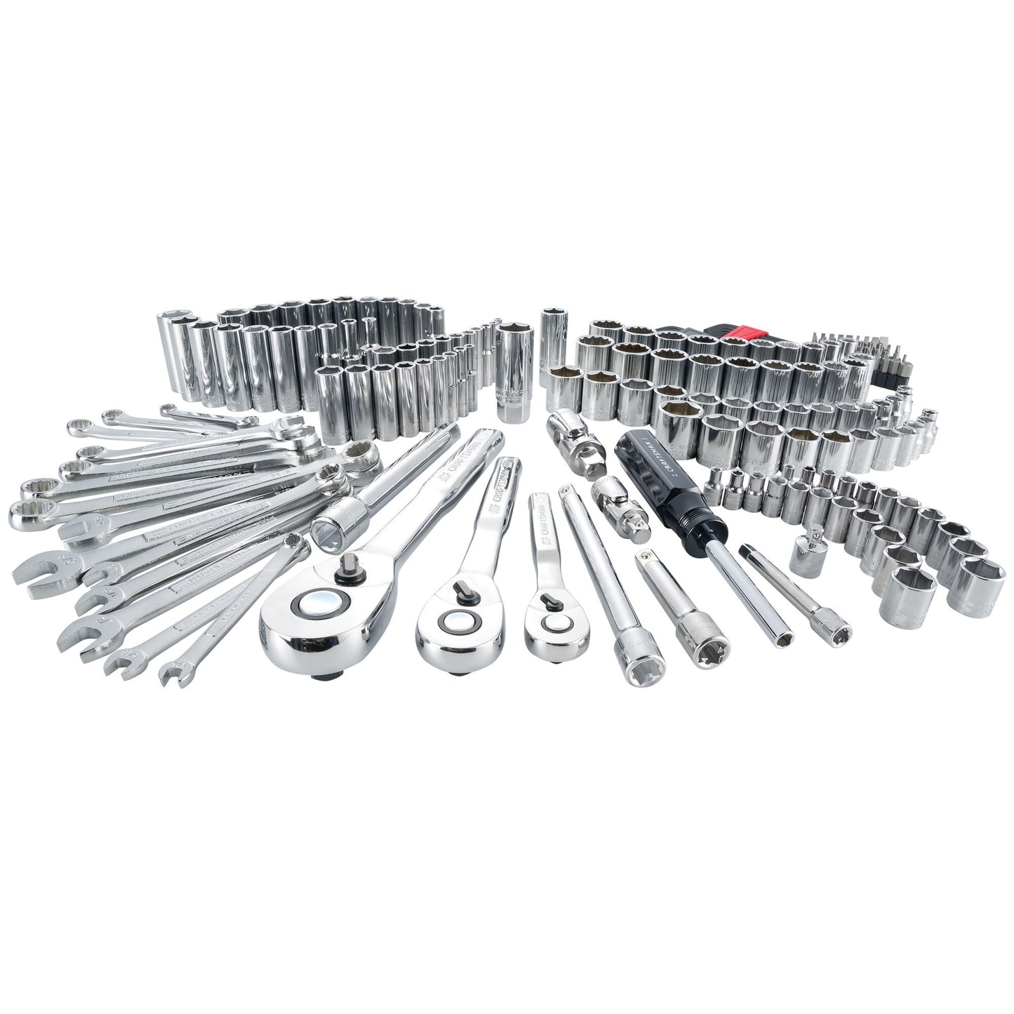 CRAFTSMAN 189-Piece Standard (SAE) and Metric Polished Chrome Mechanics Tool Set with Hard Case CMMT12034