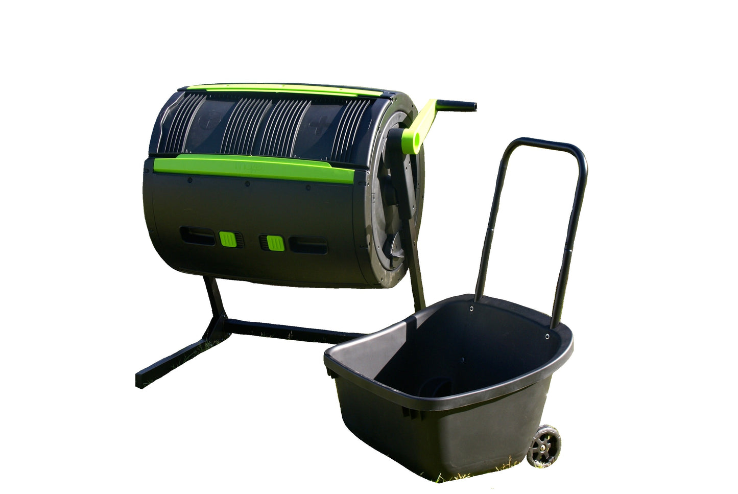 RSI Black Plastic Tumbler Composter 8.69 cu. ft. Capacity, 65 Gallons, 44.5-in H x 30-in D x 41.3-in W, Latching Lid, Breather Holes RSI-MCT-MC