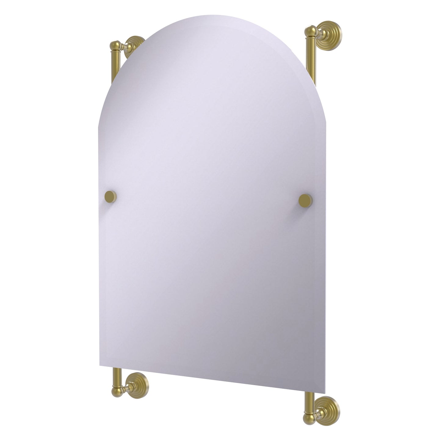 Allied Brass Waverly Place 21-in x 32-in Beveled Frameless Arch Bathroom Vanity Mirror ( Satin Brass )