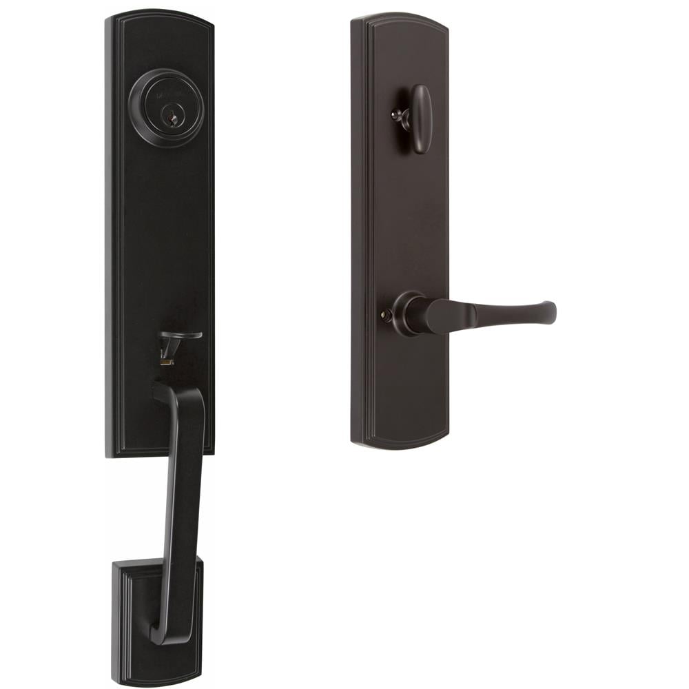 Delaney Hardware Briona Black Single-Cylinder Deadbolt Entry Door Handleset with Classic Lever 374104ARL