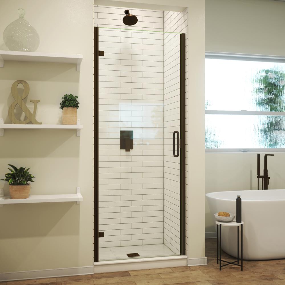Arizona Shower Door Mini Hinge Anodized oil-rubbed bronze 24-in W x 66.625-in H Semi-frameless Clear Glass Hinged Shower door
