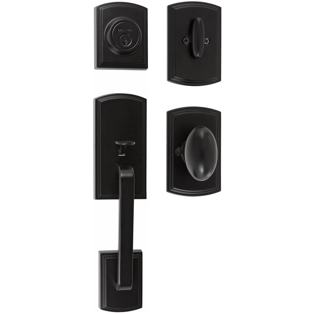 Delaney Hardware Visconti Black Single-Cylinder Deadbolt Entry Door Handleset Knob 374004CN