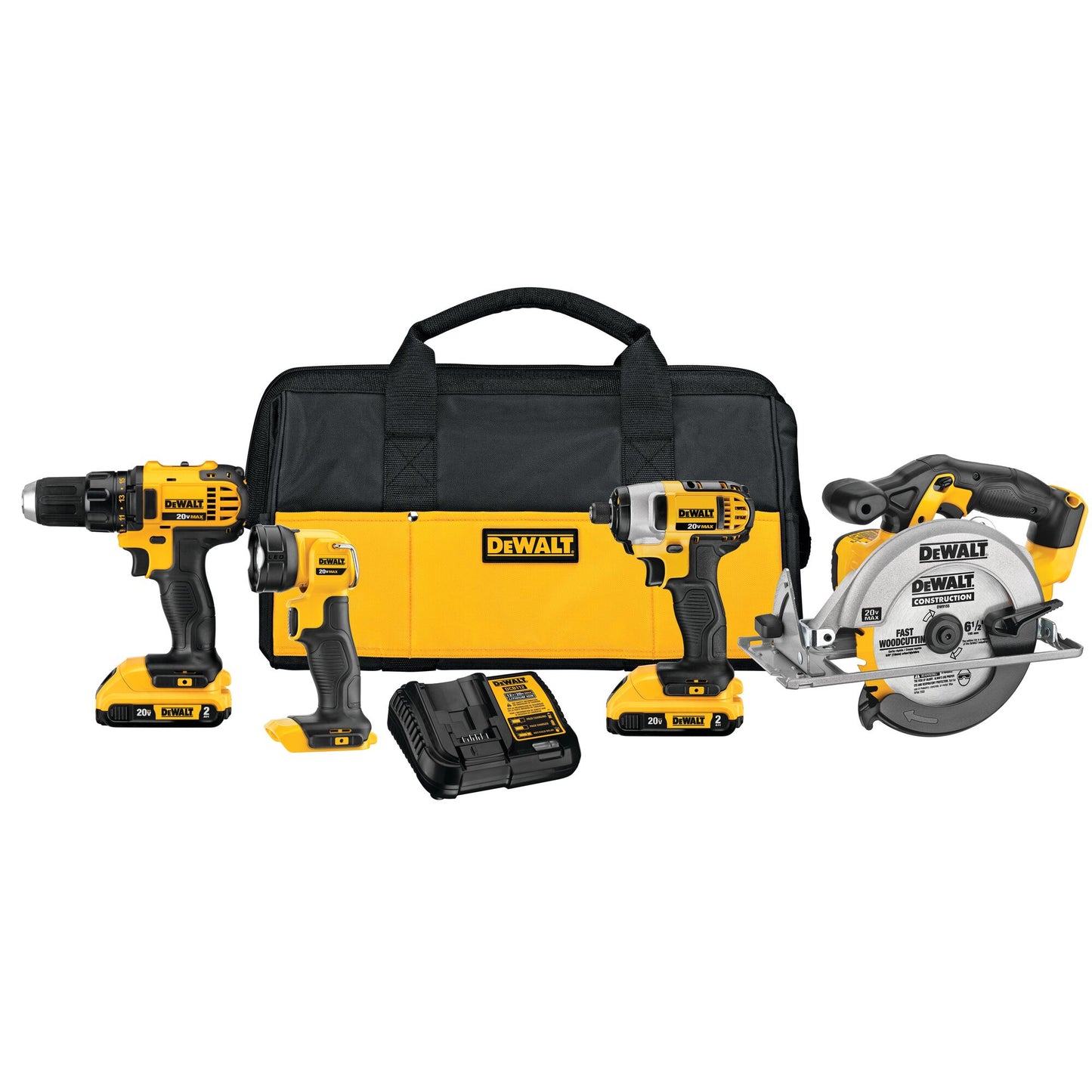 DEWALT 4-Tool 20-Volt Max Power Tool Combo Kit with Soft Case (2-Batteries and charger Included) DCK421D2