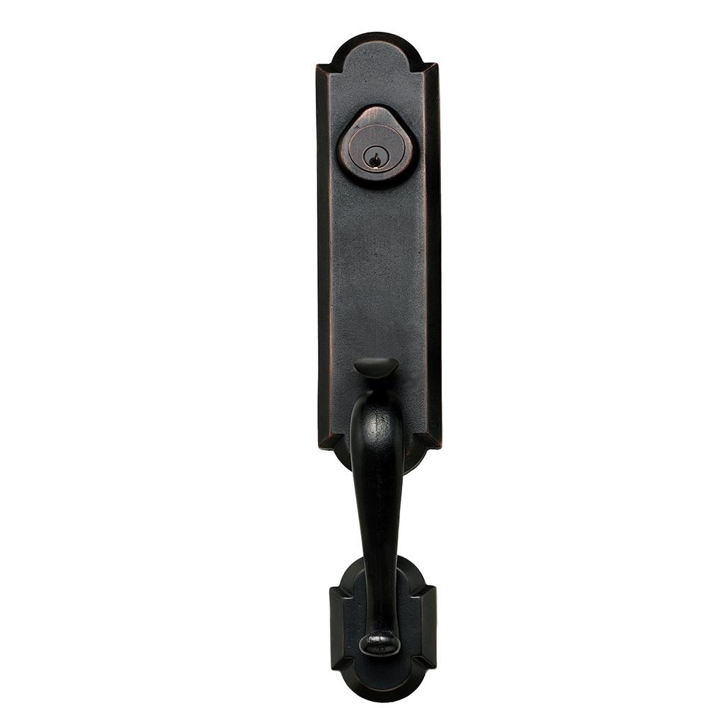 Delaney Hardware Castille Aged Bronze Single-Cylinder Deadbolt Entry Door Handleset Knob 660800