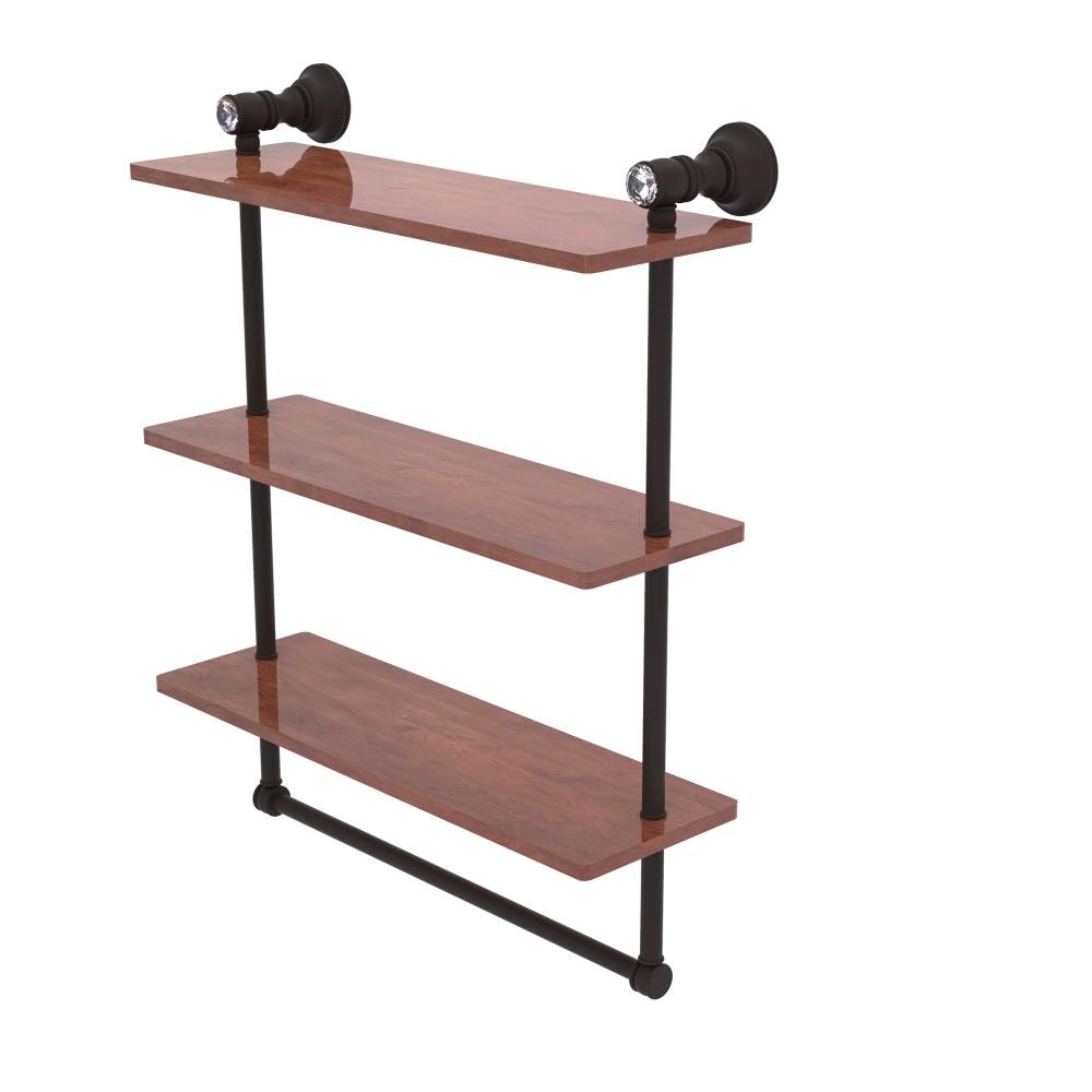 Allied Brass Carolina Crystal Oil Rubbed Bronze 3 -Tier Wall mount Bathroom Shelf ( 16-in x 19.7-in x 5-in )