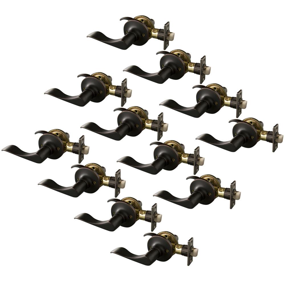 Design House Springdale Oil Rubbed Bronze Universal Interior Hall/Closet Passage Door Handle Multi-pack (12-Pack) 190843