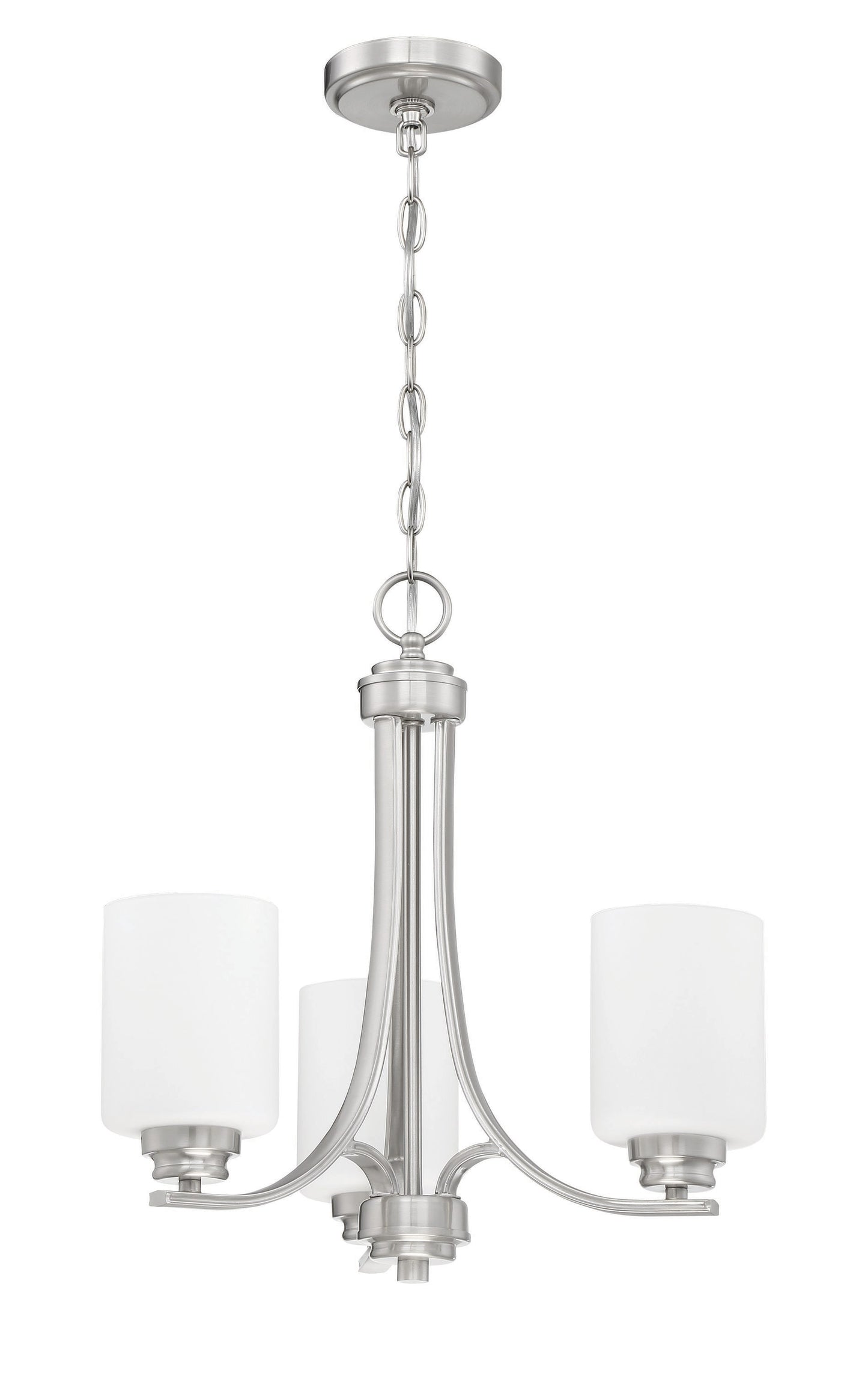 Craftmade Bolden 3 -Light Brushed Nickel Transitional For Use in Bedrooms, Dining Rooms, Foyers, Kitchens, Living Rooms Chandelier 2180065