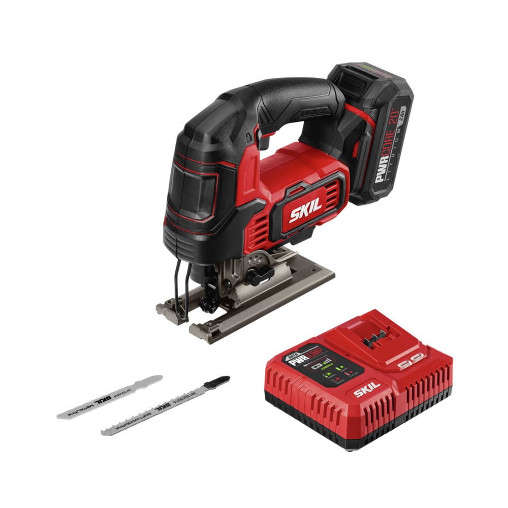 SKIL PWR CORE 20-volt Brushless Variable Keyless Cordless Jigsaw (Charger Included and Battery Included) JS820202
