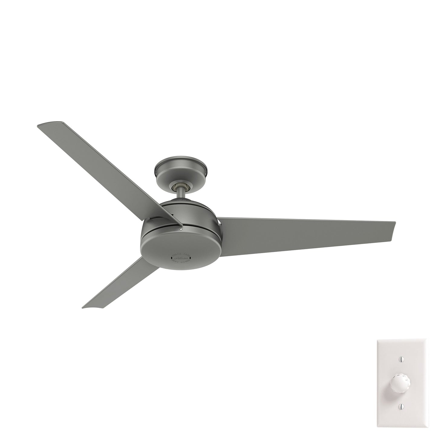 Hunter Trimaran WeatherMax 52-in Outdoor Matte Silver with Matte Silver Blades Ceiling Fan Without Light ( 3 -Blade )
