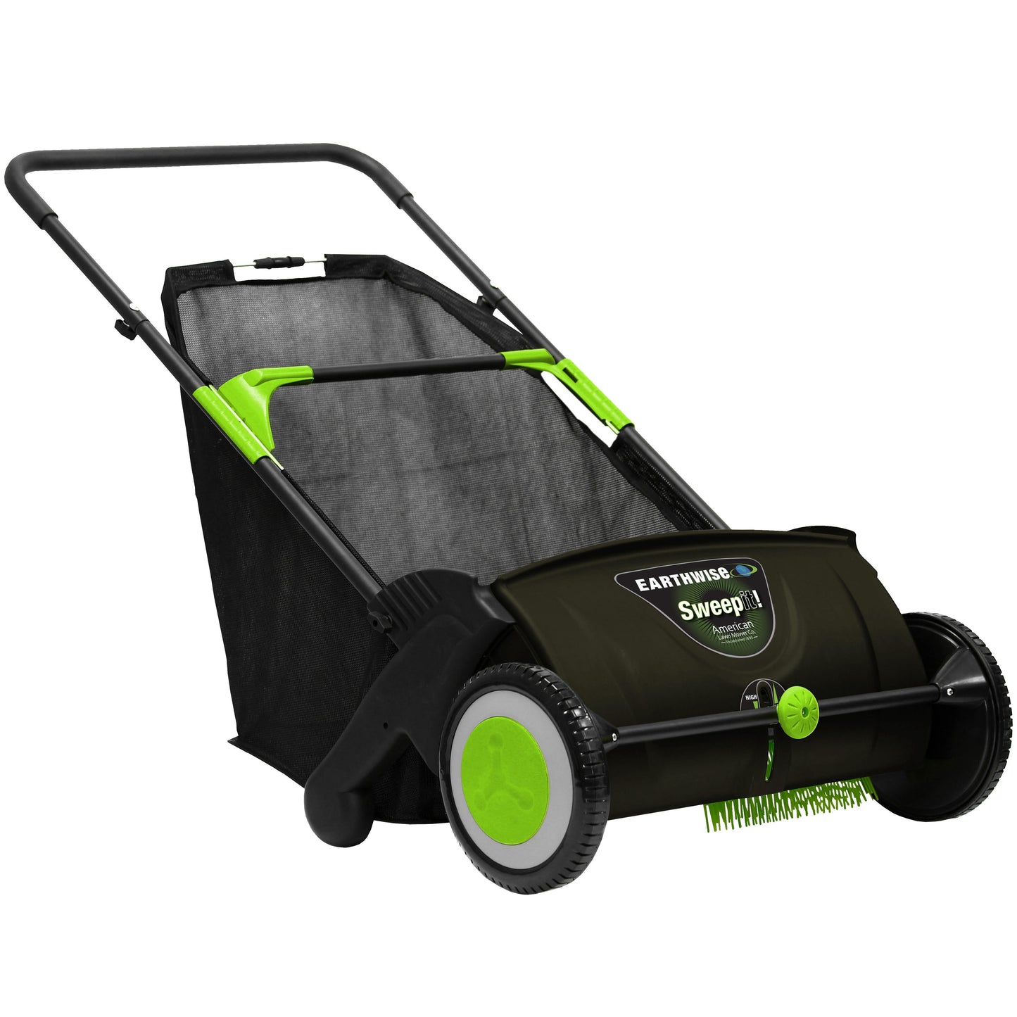 Earthwise 21-Inch Push Lawn Sweeper - Spinning Rake-Like Action - Lightweight & Sturdy - Generous 21-Inch Brush Width - Easy Clean-Up LSW70021
