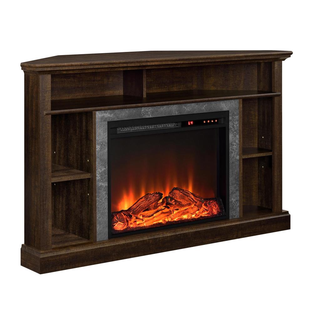 Ameriwood Home 47.6-in W Espresso TV Stand with Fan-forced Electric Fireplace 1805096COM
