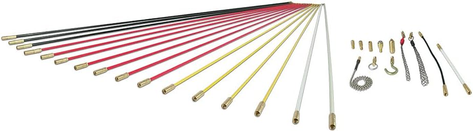 Klein Tools SRS56981 Mega Fish Rod Kit, 52.5-Foot, 34-Piece