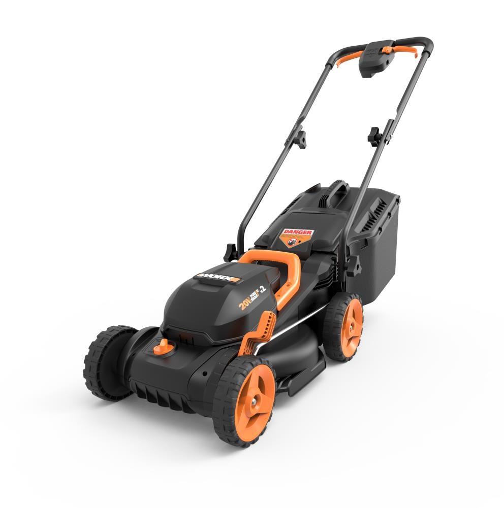 WORX Power Share 40-volt 14-in Cordless Push Lawn Mower 4 Ah (2-Batteries and Charger Included) WG779