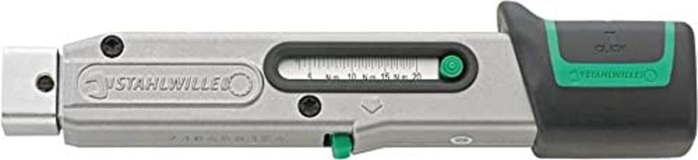 Stahlwille 730 Torque Wrench, Size 2, 4-20Nm, 9x12mm Insert, 179mm Long, with Tool Carrier for Insert Tools, 50180002