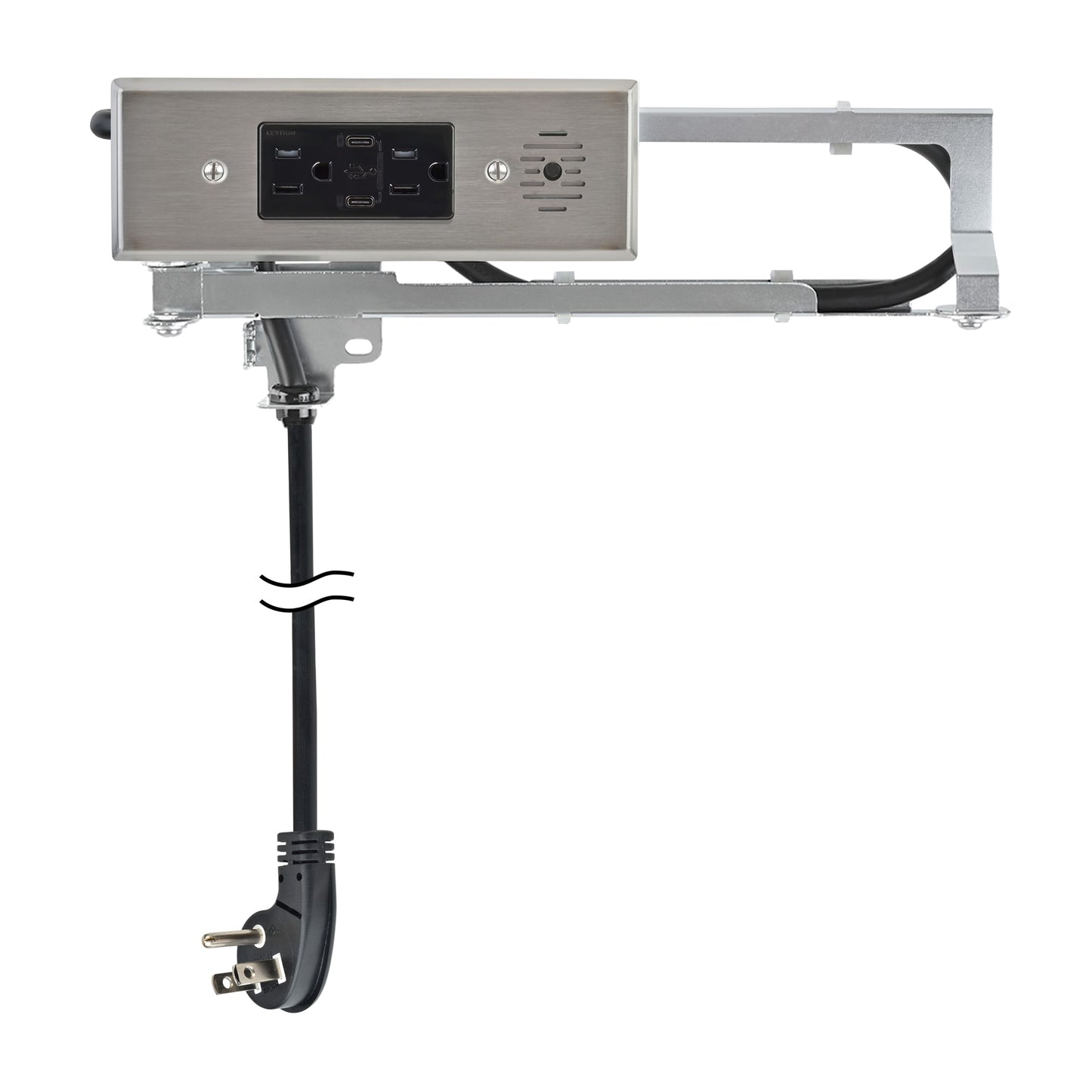 Docking Drawer Blade 15-Amp 120/125-volt Tamper Resistant Residential/Commercial Duplex Outlet Dual Type C with Wall Plate, Stainless Steel 1514-130S