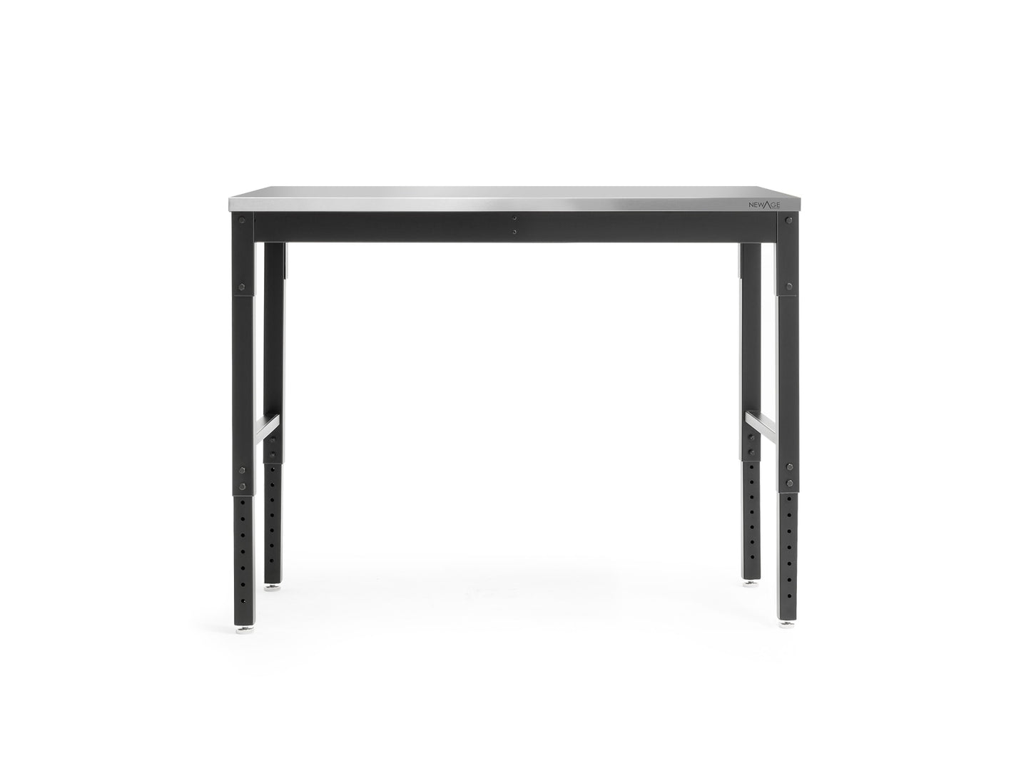 NewAge Products 48-in L x 43-in H Black Stainless Steel Adjustable Height Portable Work Bench 55936