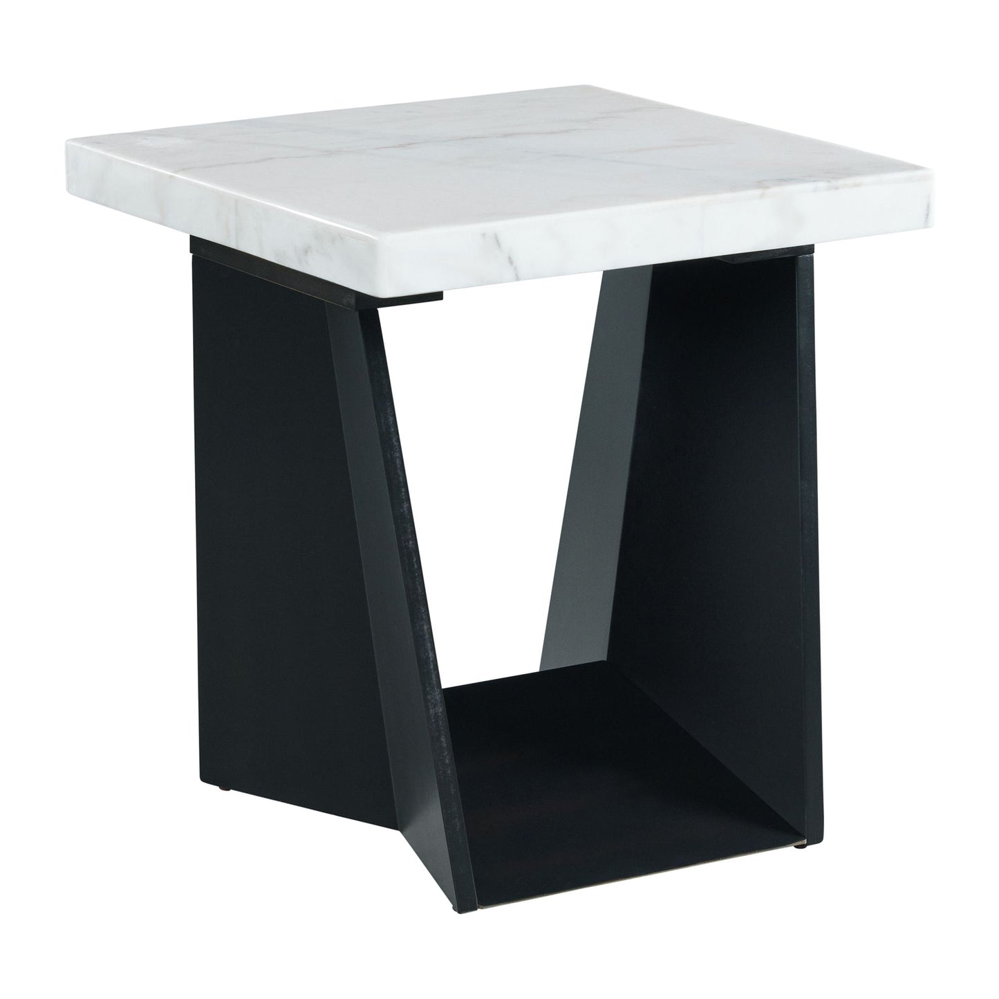 Picket House Furnishings Tobias 22-in W x 24-in H Brown/Marble Granite/Marble Square Modern End Table Assembly Required