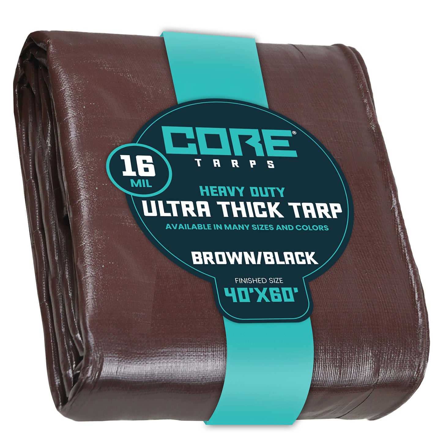 Core Tarps 40-ft x 60-ft Brown Waterproof Commercial Polyethylene 16-mil Tarp