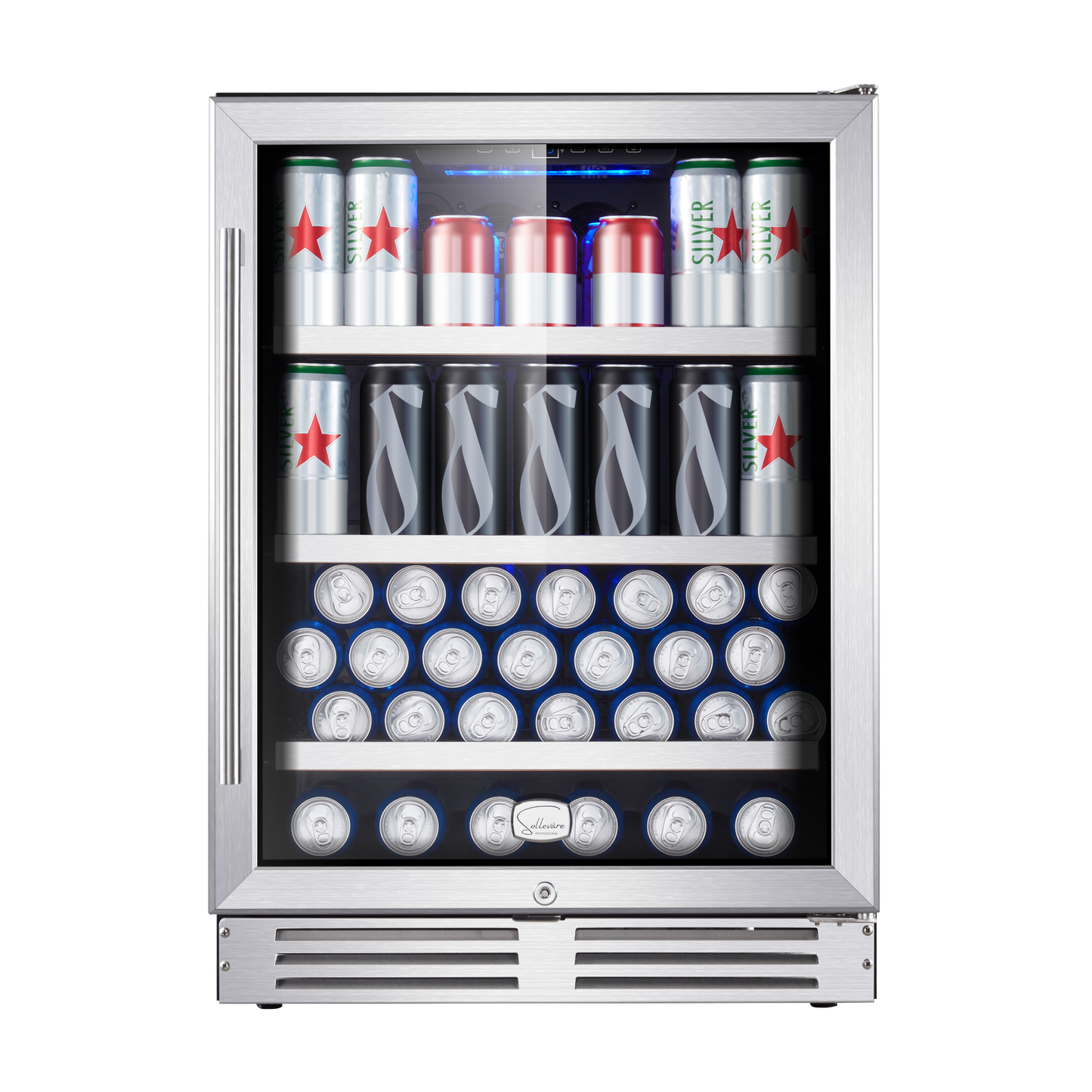 Sollevare 23.4-in W 175 -Bottles Stainless Steel Dual Zone Cooling Built-in/Freestanding Indoor Wine Cooler