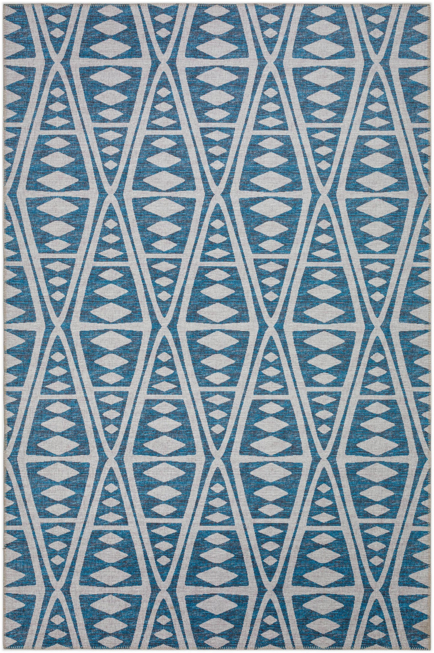 Addison Rugs Yuma 8 x 10 (ft) Blue Rectangular Indoor/Outdoor Geometric Moroccan Area rug