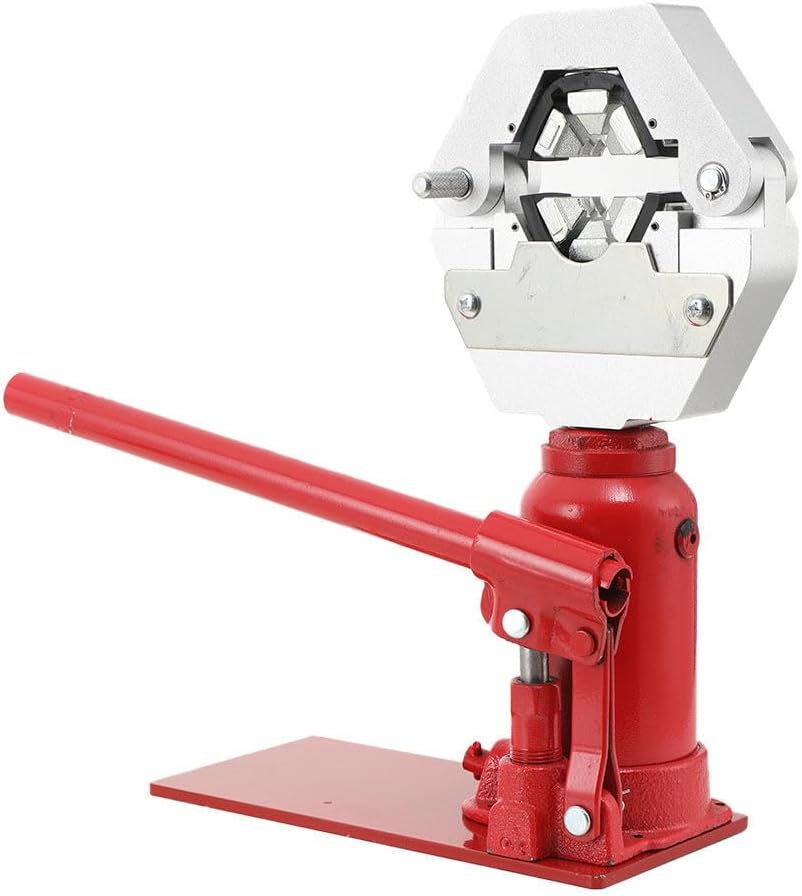 6.5-20mm Manual Hydraulic Hose Crimper Bottle Jack Hose Crimper Benchtop Agricultural 7T Hydraulic Hose Press Machine 6 Teeth High Pressure Sprayer Hose Diesel Hose Pressing Hydraulic Clamping Tools