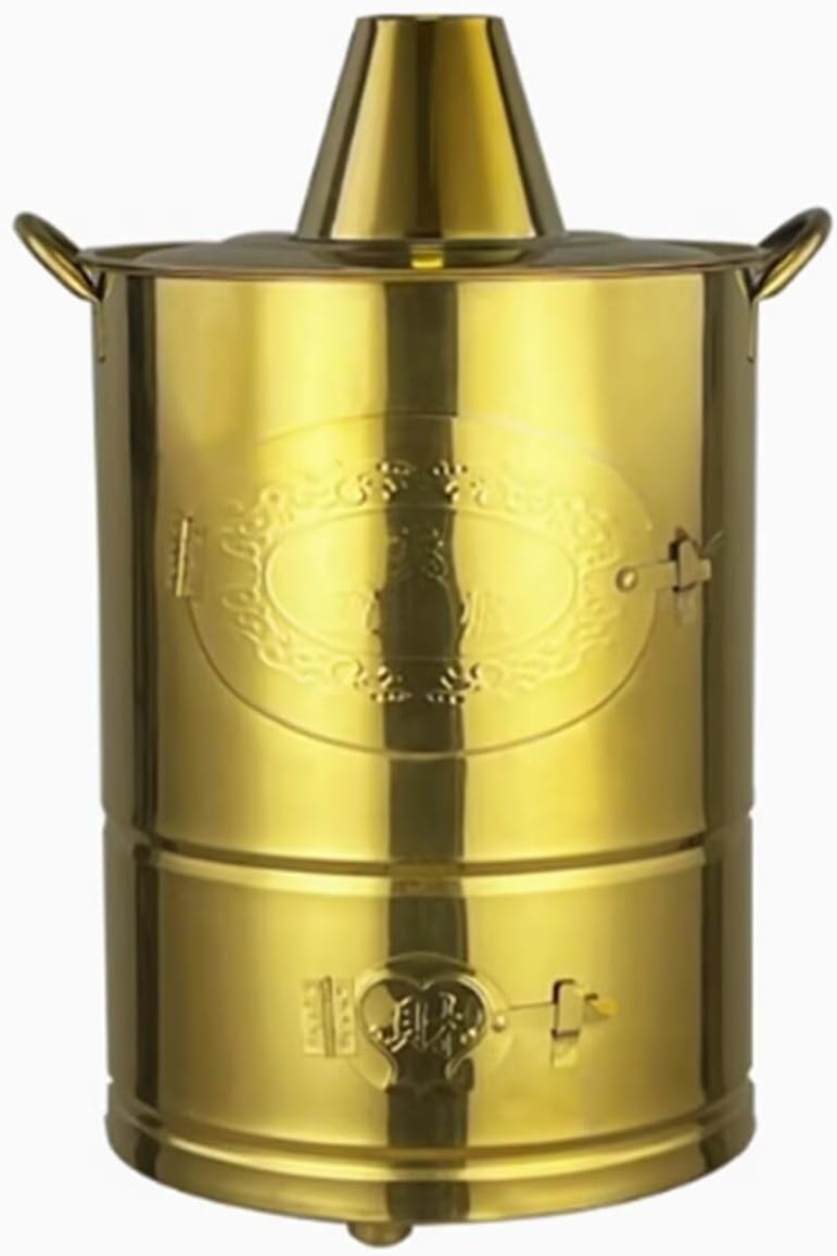 Metal Burning Barrel Stainless Steel Garbage Incinerator Ash Proof Chimney Designed for Household Waste with Fire Hook and Stand High Temp Resistant for Garden Outdoor Fast-Burning Trash Leaves Paper