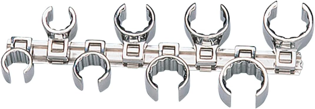 Martin BC8K 8 Piece , 12 Piont , Flare Nut Crowfoot Wrenches , 5/8" 1 1/16", Clip Rail , Chrome finish