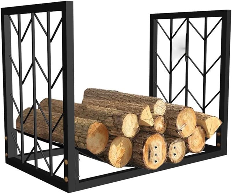 Outdoor Fireplace Firewood Rack Log Store Firewood Rack Indoor Metal Wrought Iron Wood Rack Firewood Carrier Heavy Duty Wood Storage Rack for Outdoor Log Store(