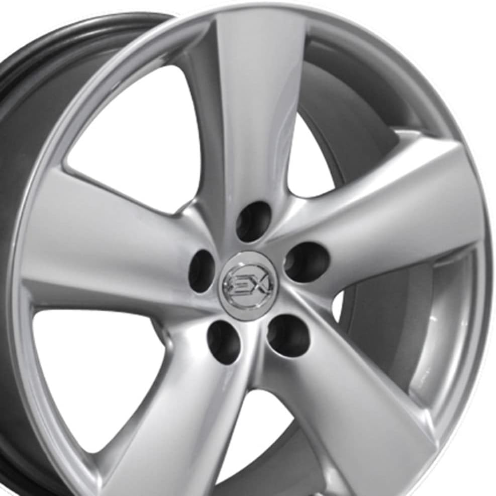 OE Wheels LX19 18 Inch Rim Fits LS460 Style 5x114.3 18x8 Gloss Hyper Silver - Hollander 74196 (1)