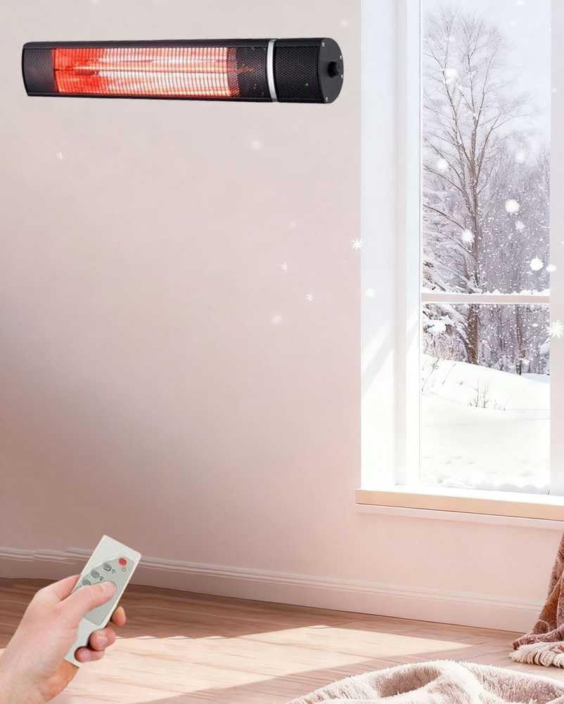 XIUCAI Wall Mount Outdoor Heater, IP65 Waterproof, Infrared Electric Patio Warmer, with Remote Control, for Porch Garage Balcony,Eu 220v\/2000w