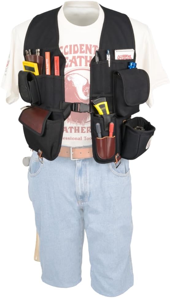 Occidental Leather Builders’ Vest - 18 Pockets & Tool Holders - Made in USA
