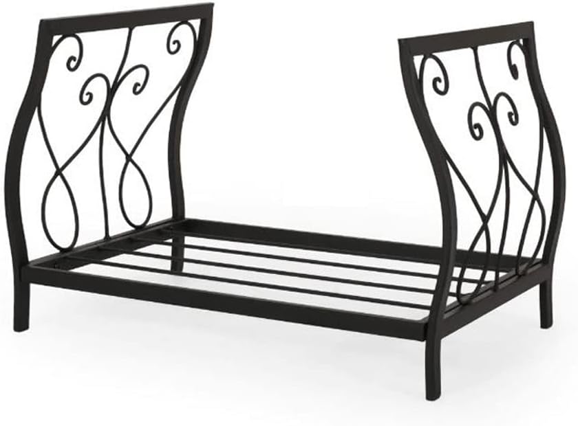 Log Store Firewood Rack Heavy Duty Indoor Outdoor Firewood Holder Metal Retro Wood Rack for Firewood Fireplace Tools Black,