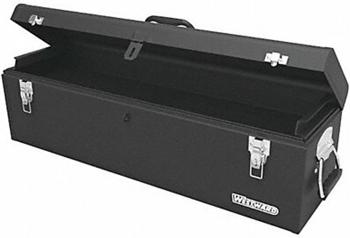 Westward WESTWARD Tool Box, Steel, Black, 30 in W x 7 in D x 9 in H 44ZJ88-1 Each