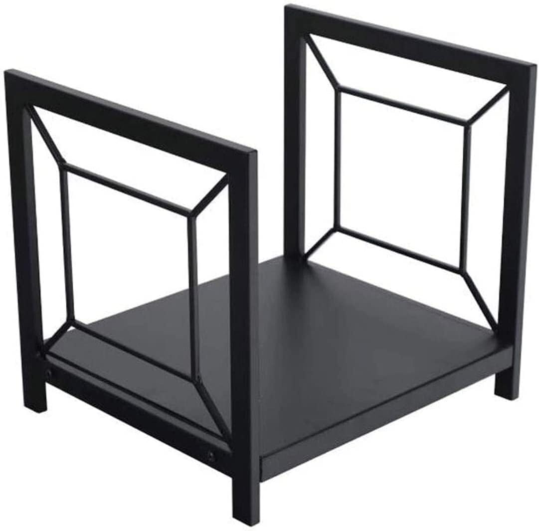 Outdoor Firewood Rack – 40x38x35 cm Iron Log Holder, Black Matte Powder Coating, Firewood Storage for Indoor/Outdoor Use