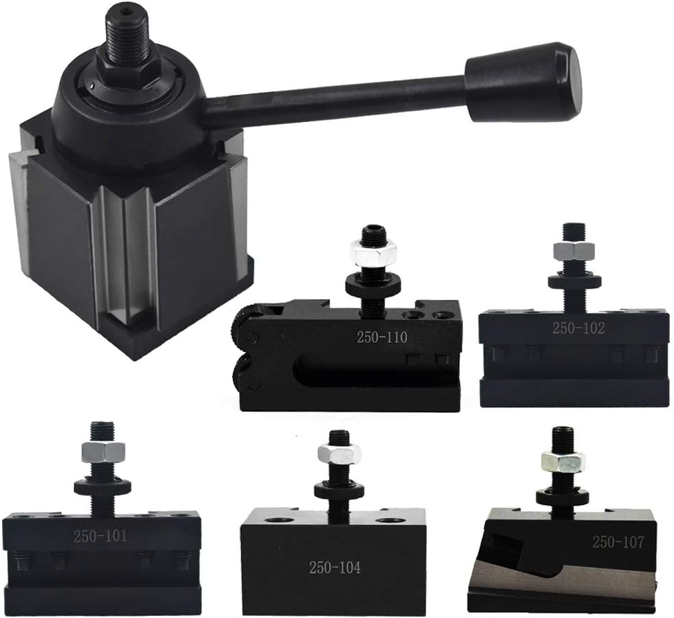 findmall 6Pcs AXA 250-111 Wedge Type Tool Post Set Quick Change Tool Post Set Lathe Holder AXA Tool Post Set Swing Dia 12 Inch