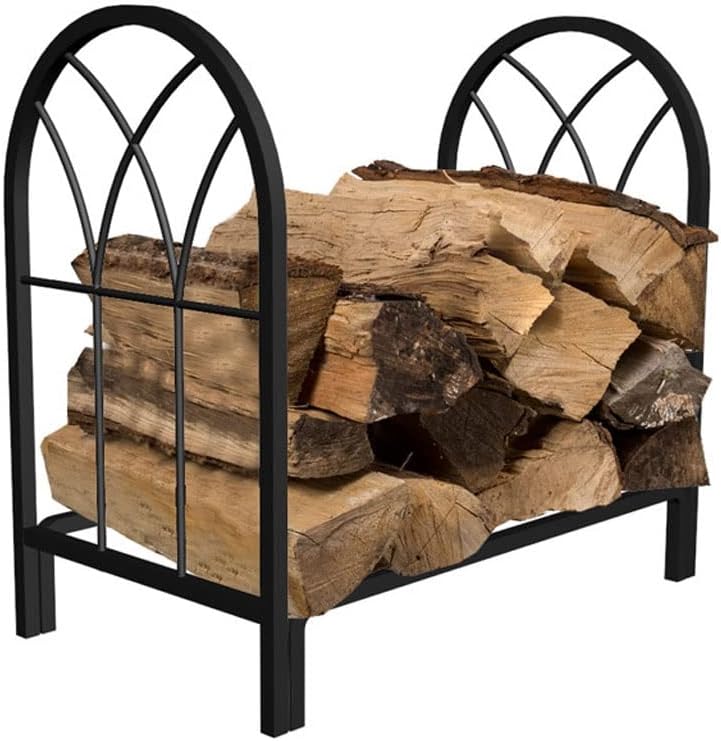 OREKPOT Log Store Firewood Rack Indoor Heavy Duty Wood Holders Firewood Outdoor for Fireplace Metal Lumber Storage Carrier Fireplace Tools,Black-120cm,120cm,Black 58cm