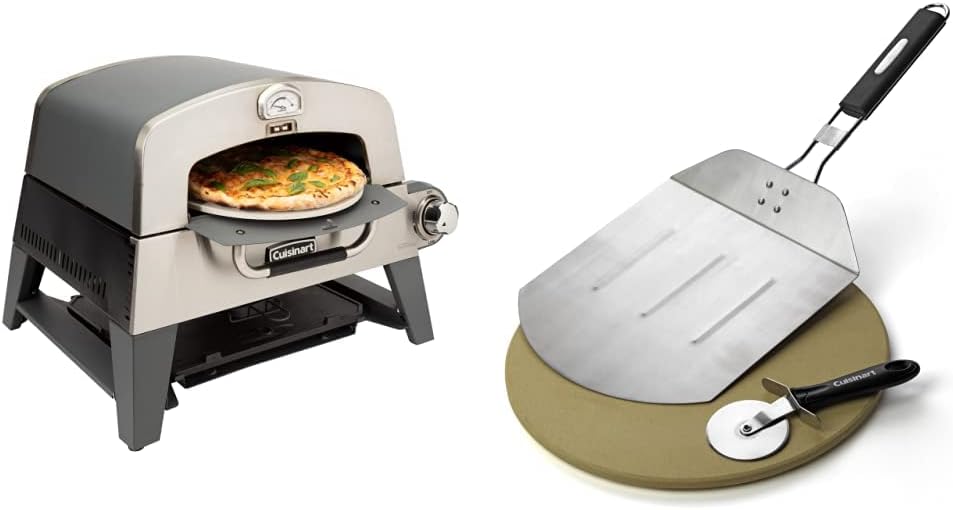 Cuisinart CGG-403 3-in-1 Pizza Oven Plus, Griddle, and Grill Bundle with Pizza Tools