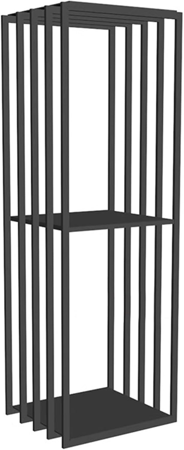 GTPBAO Heavy Duty Firewood Log Rack 2-Tier, Wrought Iron Wood Stacking Holder for Indoor Outdoor Fireside, Lumber Store